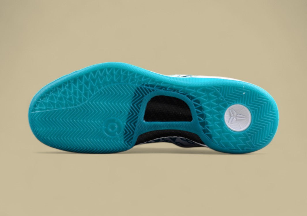 Nike Kobe Protro Radiant Emerald White Green Blue Bold Number Print & Sleek Low-top Style