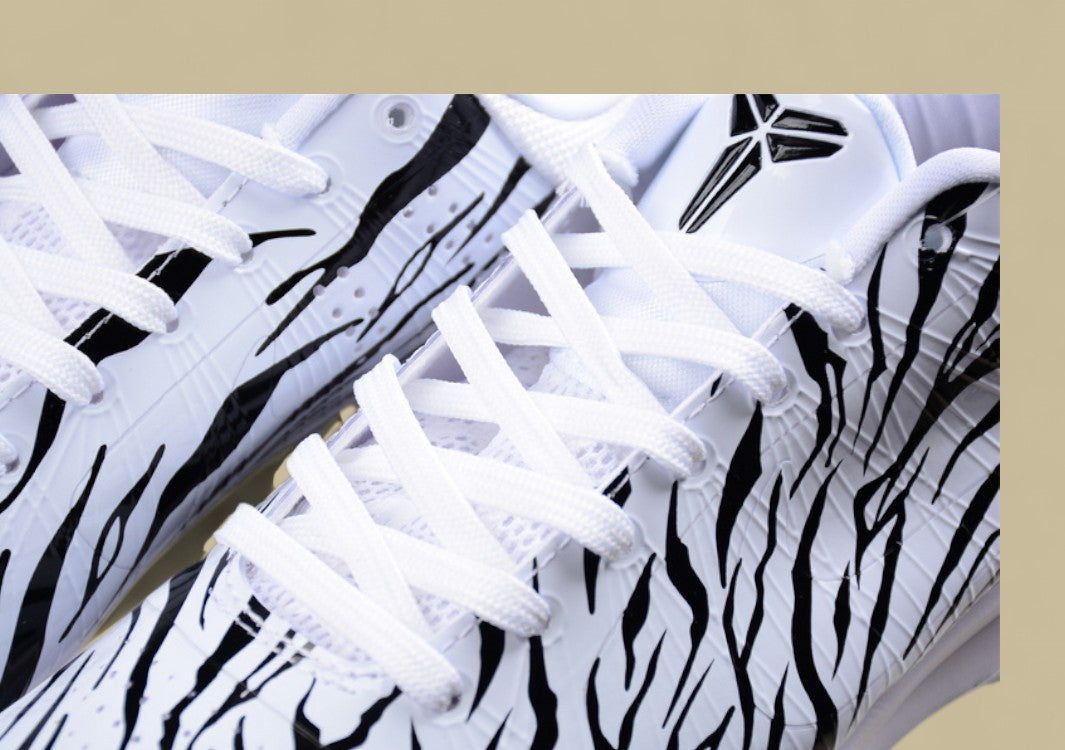 Nike Kobe Protro White Black Red Zebra Print Design With Bold Red Detail and Sleek Low-top Fit