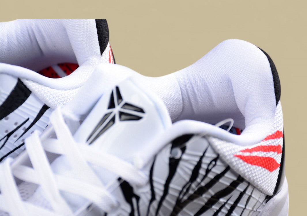 Nike Kobe Protro White Black Red Zebra Print Design With Bold Red Detail and Sleek Low-top Fit