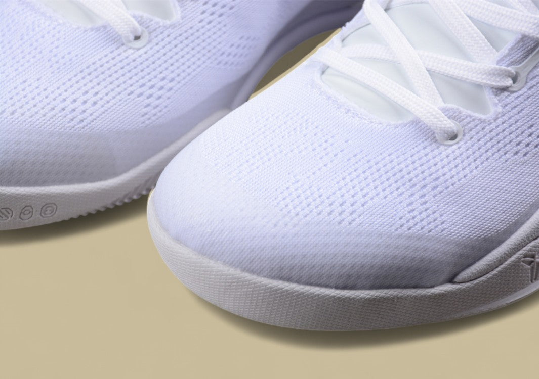 Nike Kobe Protro White Gold Sleek Low-top Basketball Shoes With Metallic Gold Swoosh Detailing