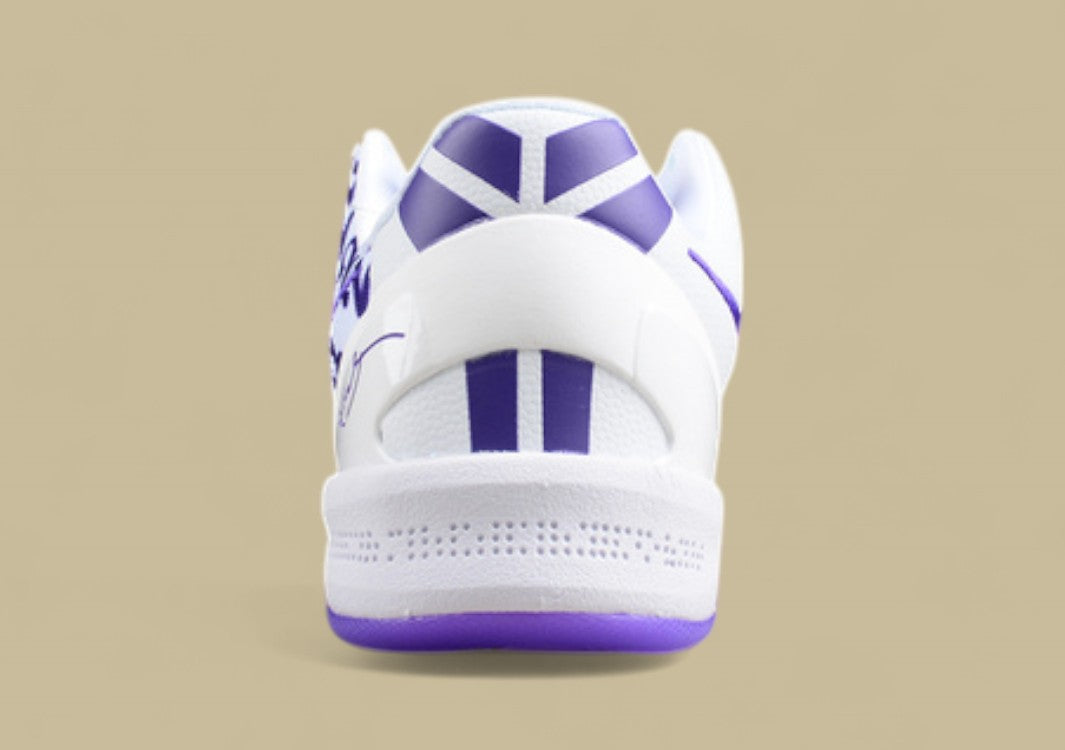 Nike Kobe Protro White Purple Basketball Shoes Bold Number Print With Signature Style
