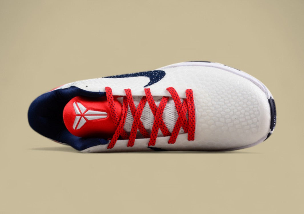 Nike Kobe Protro White Red Black Low-top Basketball Shoes With Textured Upper and Bold Accents