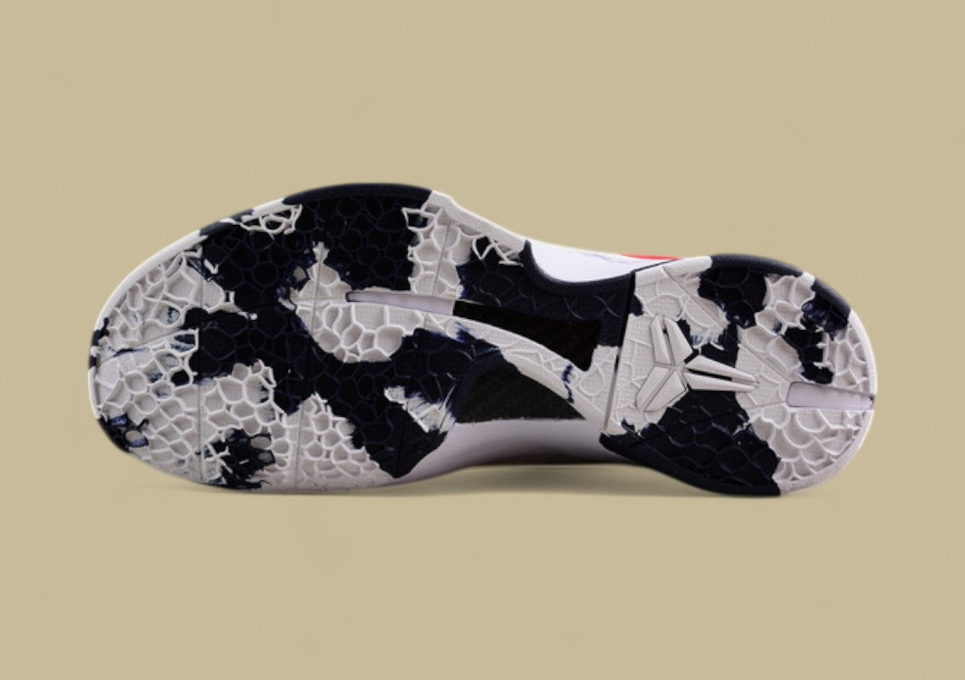 Nike Kobe Protro White Red Black Low-top Basketball Shoes With Textured Upper and Bold Accents