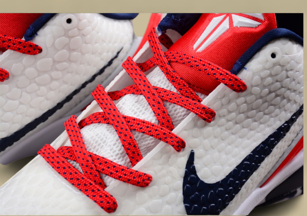 Nike Kobe Protro White Red Black Low-top Basketball Shoes With Textured Upper and Bold Accents