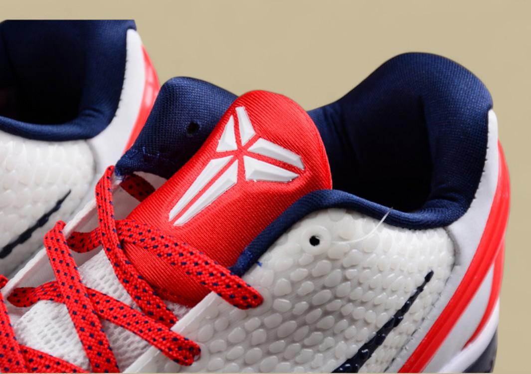 Nike Kobe Protro White Red Black Low-top Basketball Shoes With Textured Upper and Bold Accents