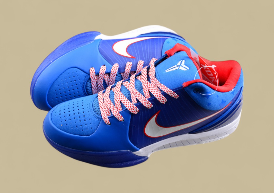 Nike Kobe Protro White Red Blue Patriotic Colorway With Bold Detailing and Low-top Design