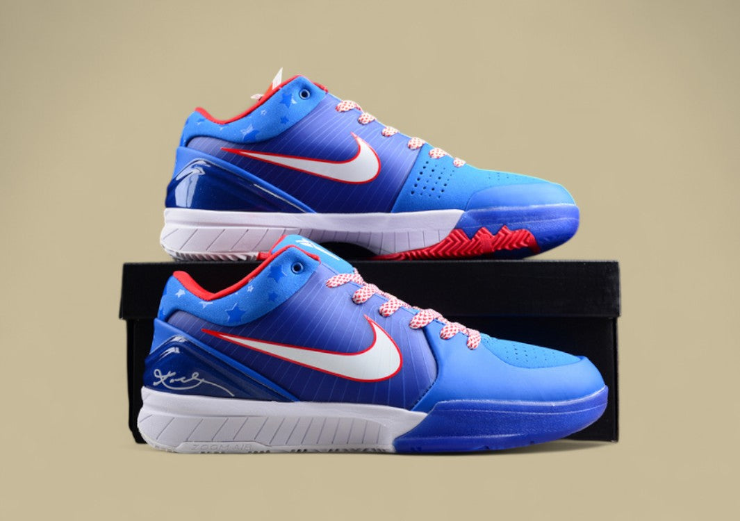 Nike Kobe Protro White Red Blue Patriotic Colorway With Bold Detailing and Low-top Design