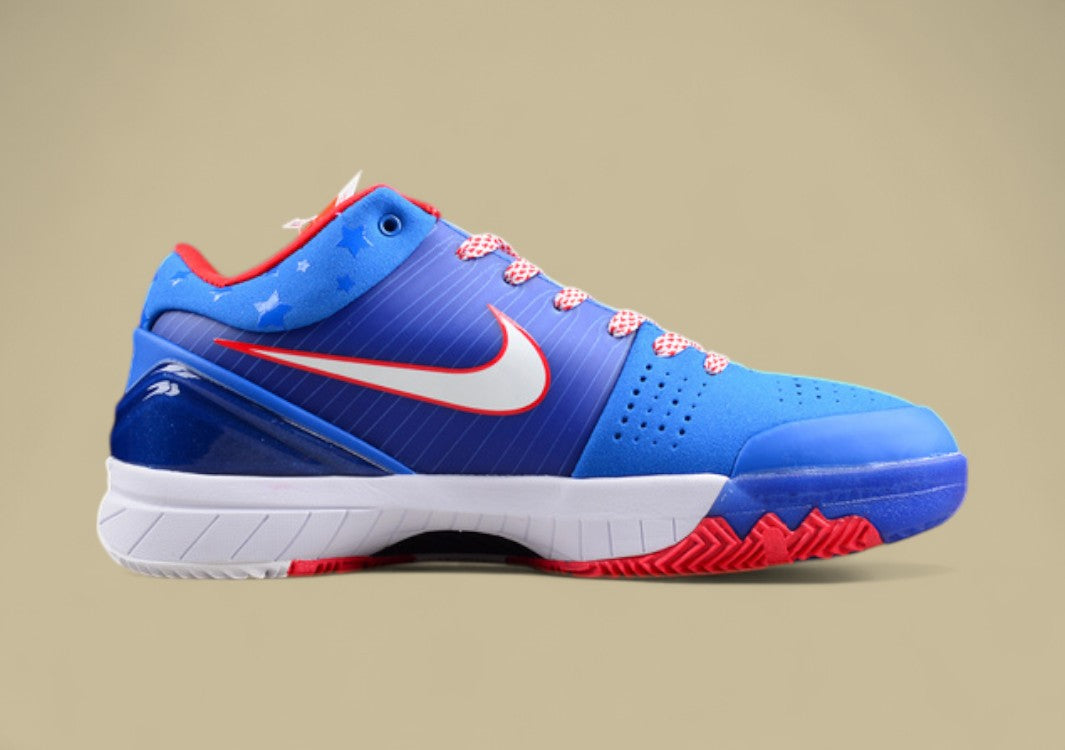 Nike Kobe Protro White Red Blue Patriotic Colorway With Bold Detailing and Low-top Design