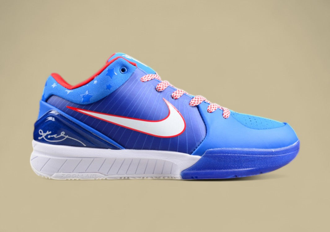 Nike Kobe Protro White Red Blue Patriotic Colorway With Bold Detailing and Low-top Design