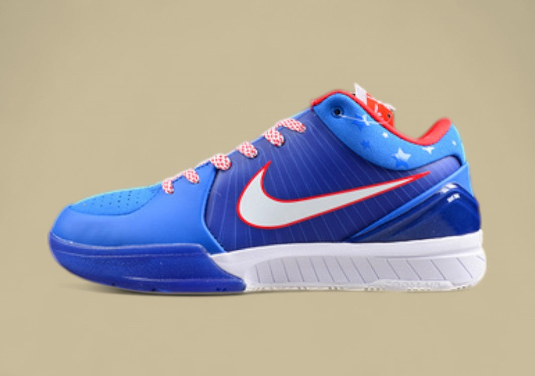 Nike Kobe Protro White Red Blue Patriotic Colorway With Bold Detailing and Low-top Design