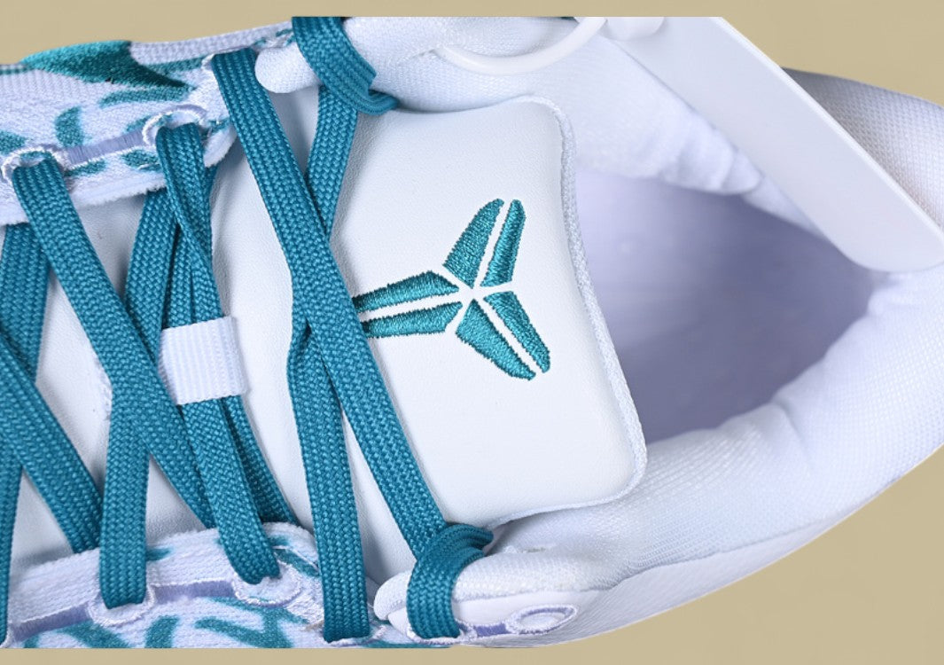 Nike Kobe "Radiant Emerald" White Teal Basketball Shoe with Number Print Design