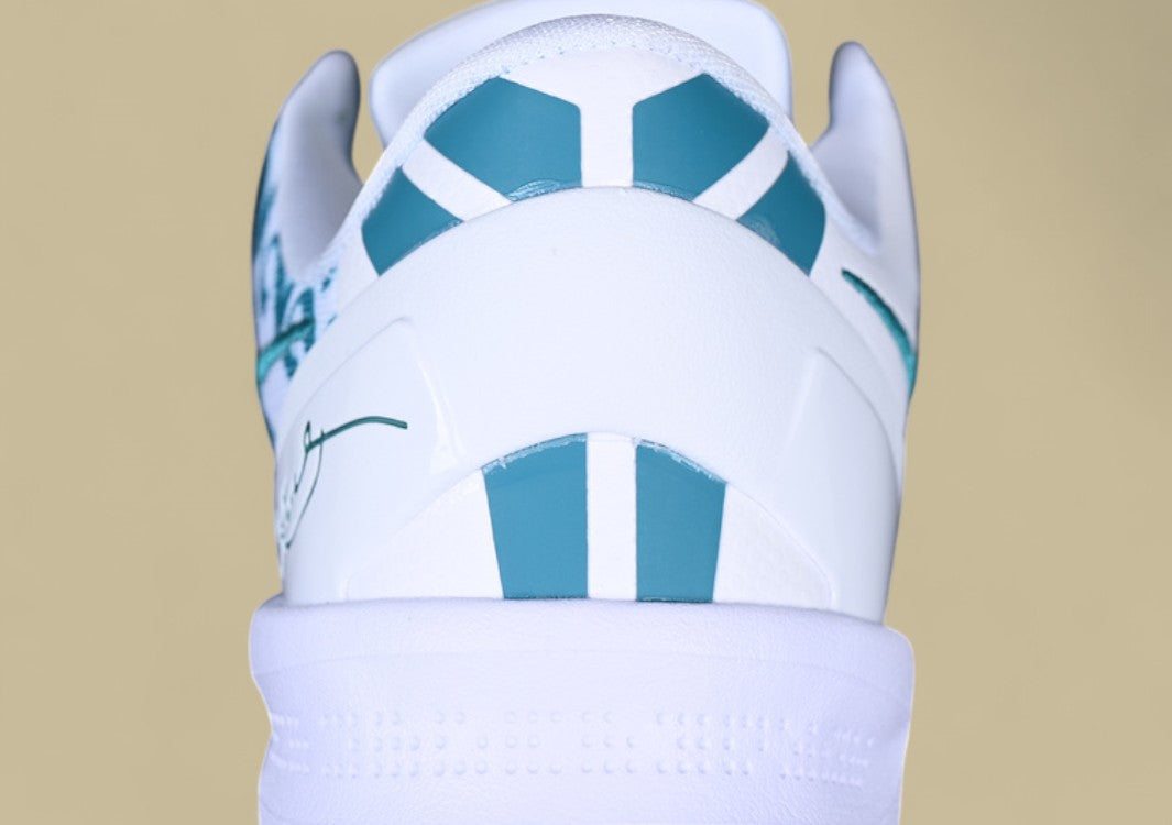 Nike Kobe "Radiant Emerald" White Teal Basketball Shoe with Number Print Design