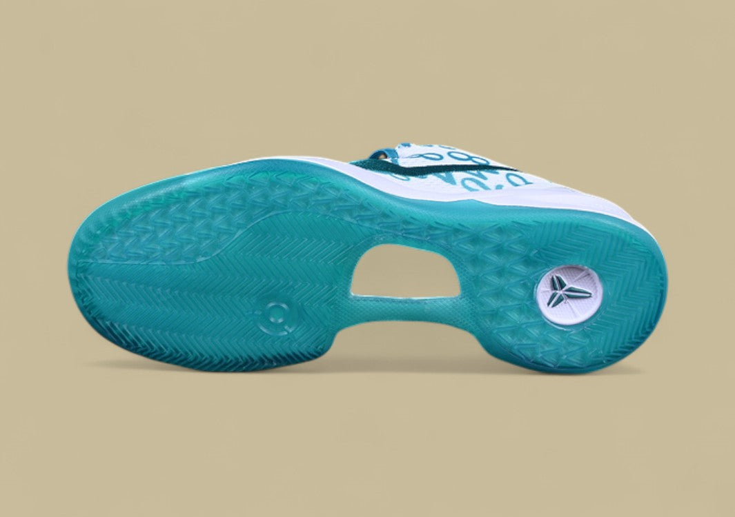 Nike Kobe "Radiant Emerald" White Teal Basketball Shoe with Number Print Design