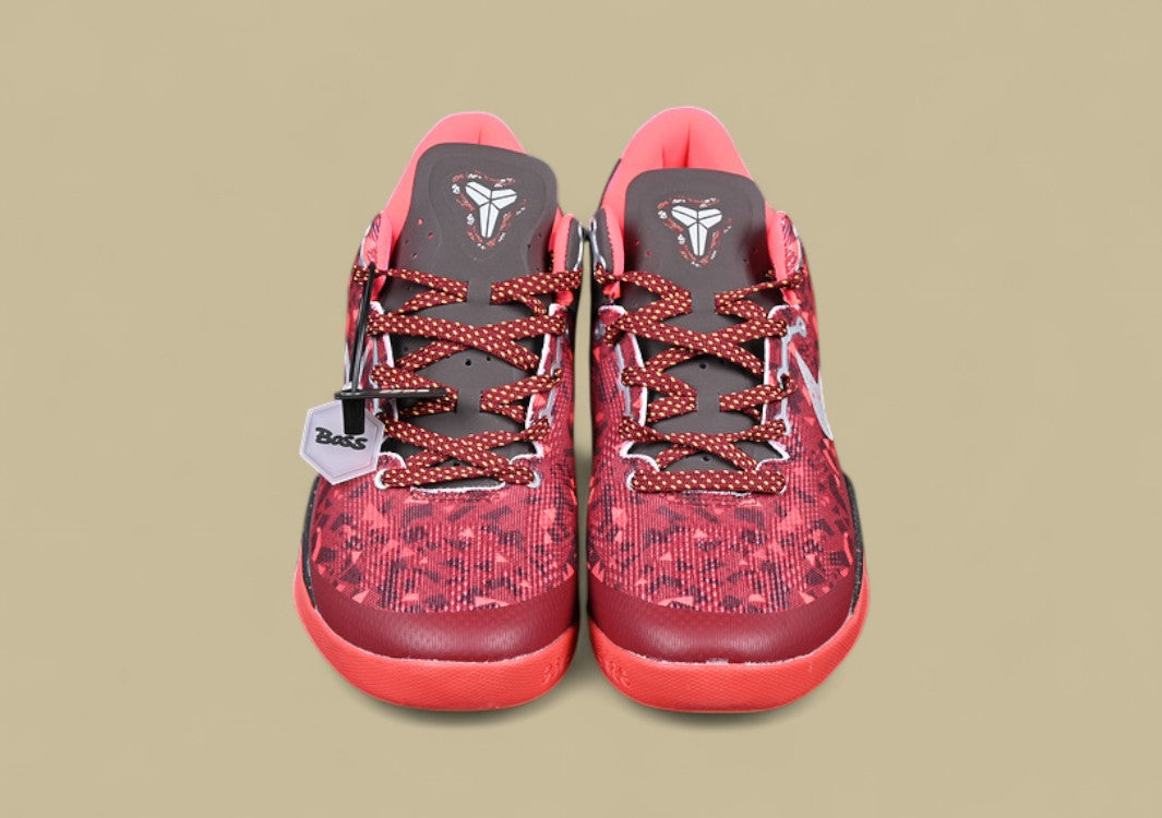 Nike Kobe Red Grey Black Bold Graphic Upper With Speckled Midsole and Low-top Fit