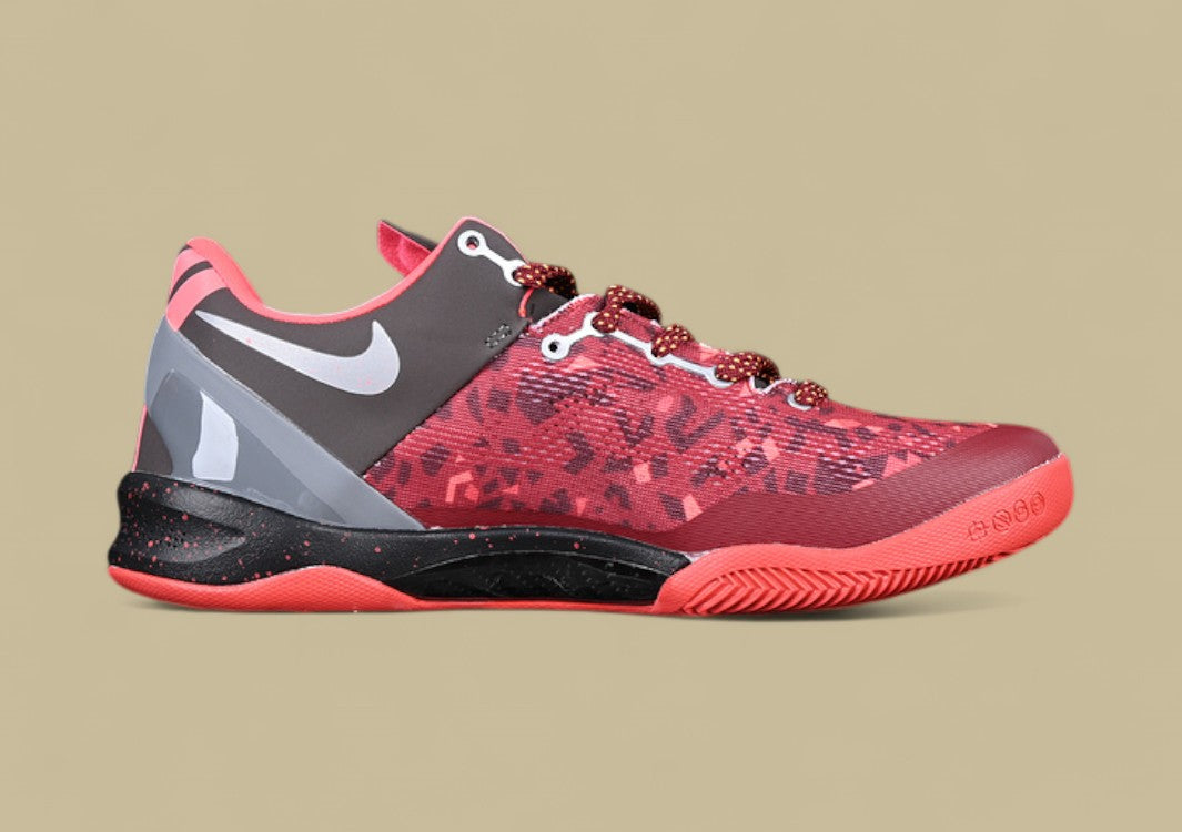 Nike Kobe Red Grey Black Bold Graphic Upper With Speckled Midsole and Low-top Fit