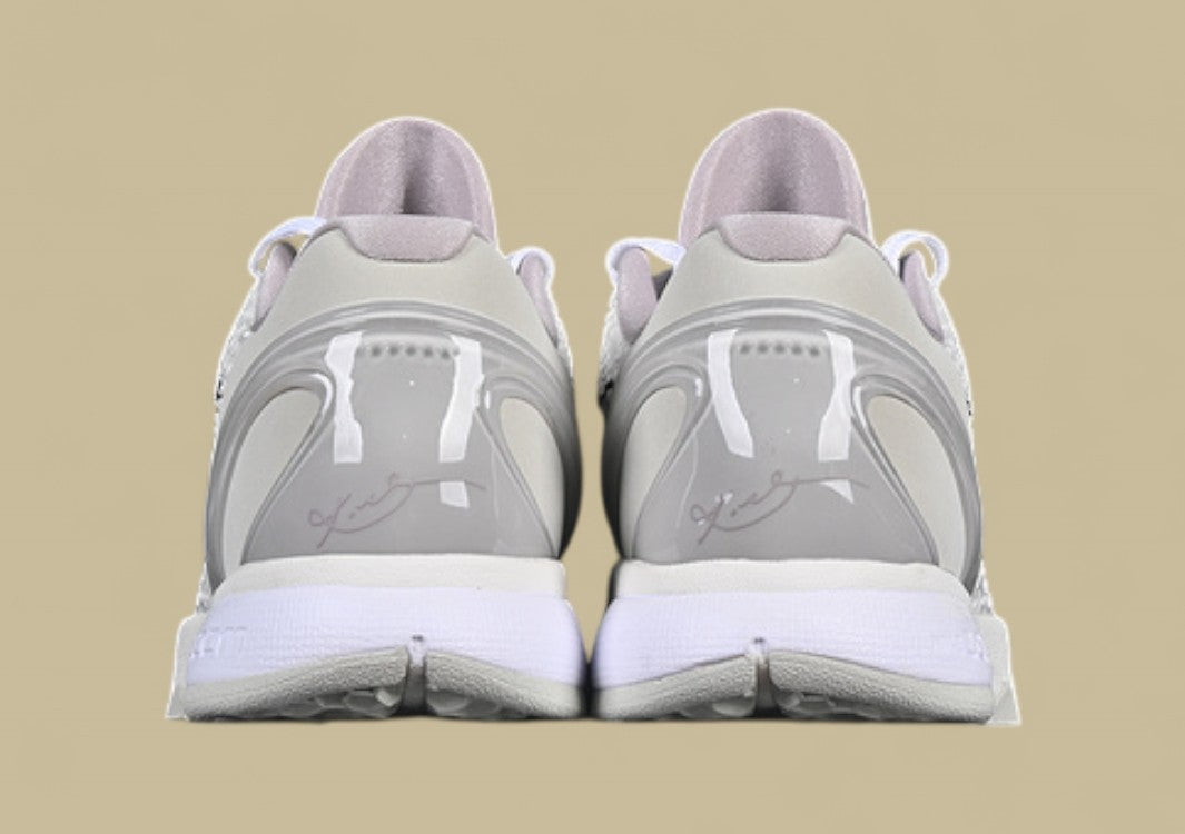 Nike Kobe "Sail Light Bone" White Black Basketball Shoes with Violet Accents