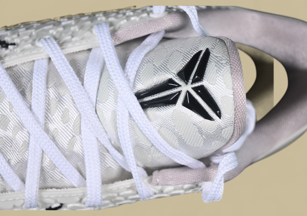 Nike Kobe "Sail Light Bone" White Black Basketball Shoes with Violet Accents
