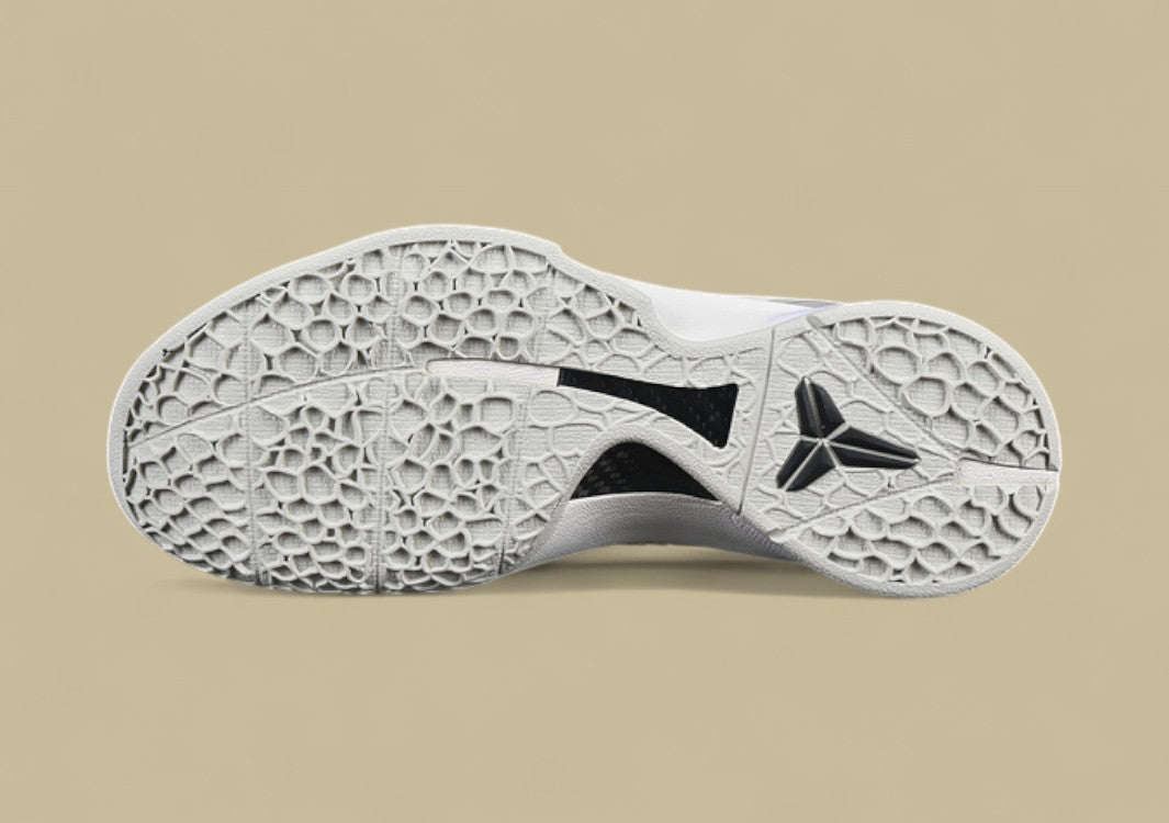 Nike Kobe "Sail Light Bone" White Black Basketball Shoes with Violet Accents