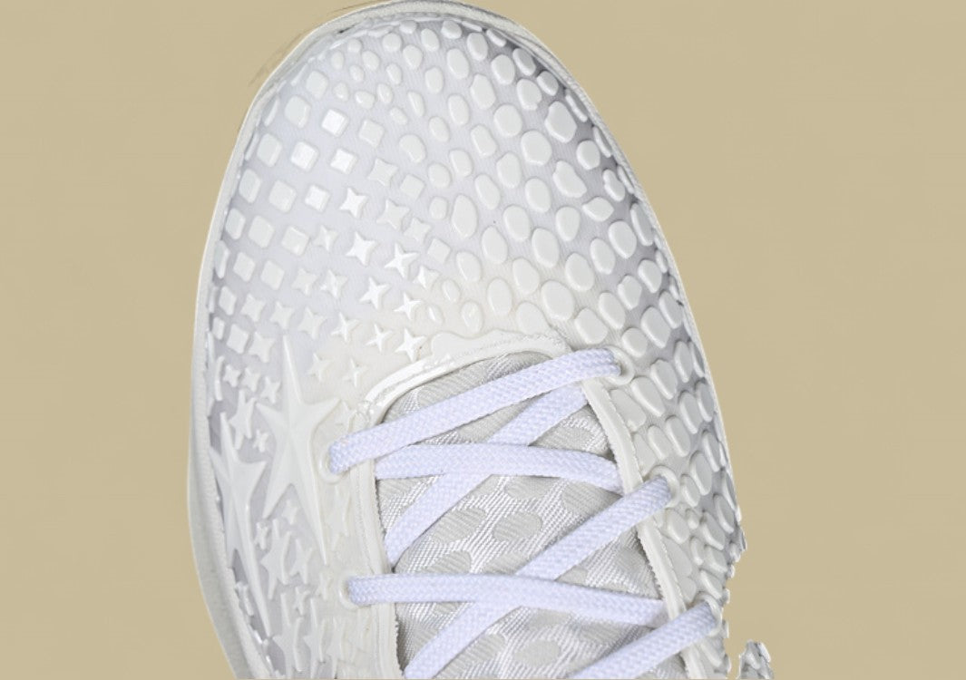 Nike Kobe "Sail Light Bone" White Black Basketball Shoes with Violet Accents