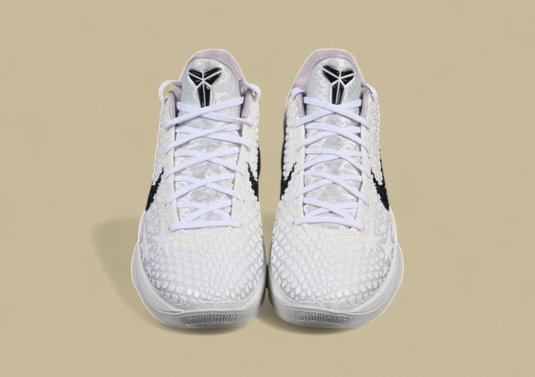Nike Kobe "Sail Light Bone" White Black Basketball Shoes with Violet Accents