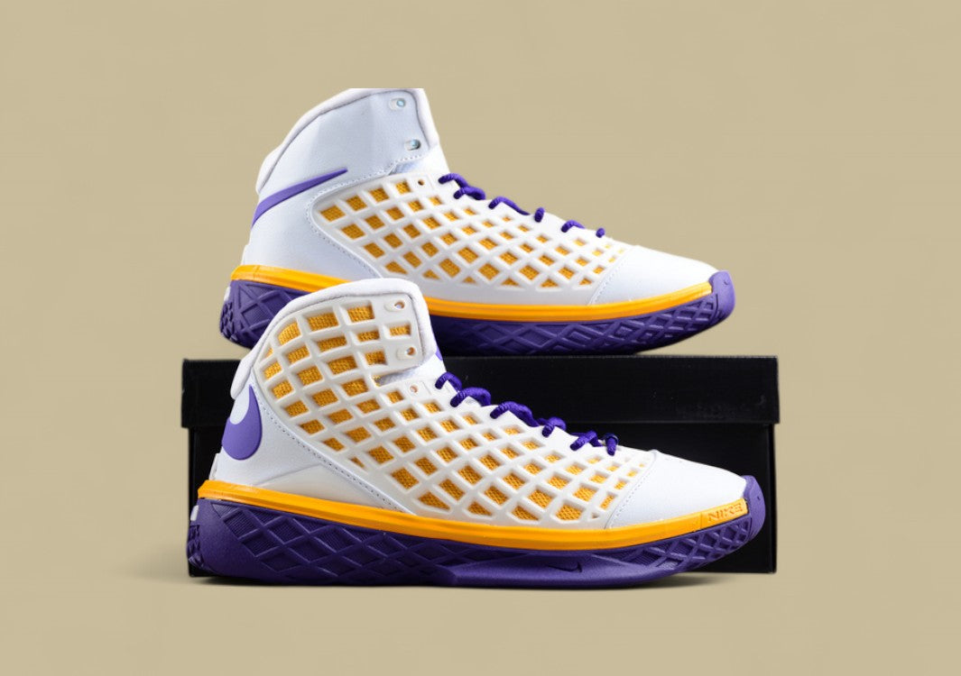 Nike Kobe Sl Protro Mvp White Purple Gold Unique Grid Design With Classic Lakers Colorway