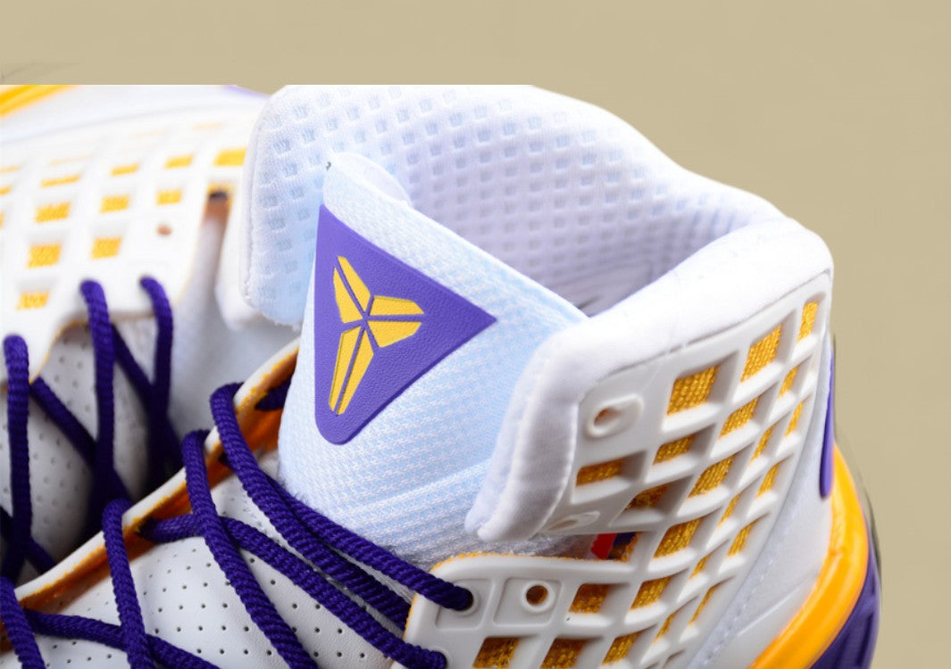 Nike Kobe Sl Protro Mvp White Purple Gold Unique Grid Design With Classic Lakers Colorway