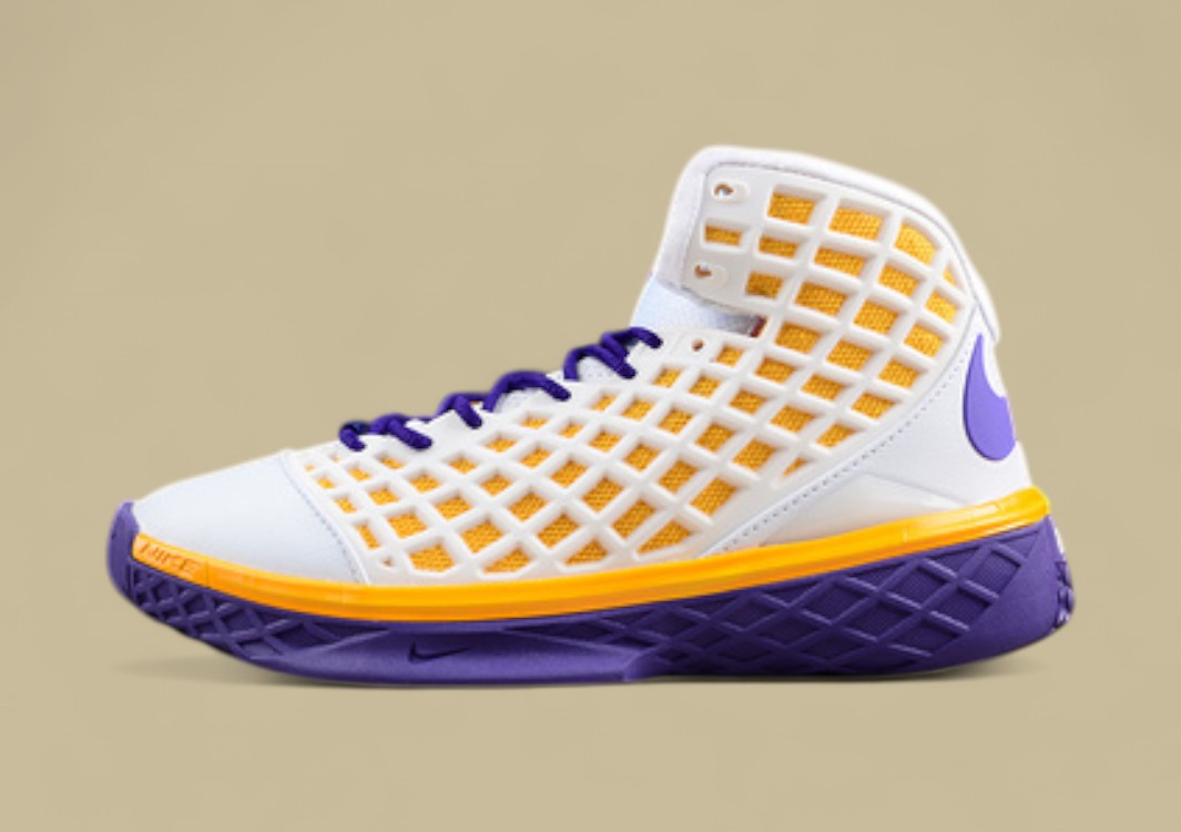 Nike Kobe Sl Protro Mvp White Purple Gold Unique Grid Design With Classic Lakers Colorway