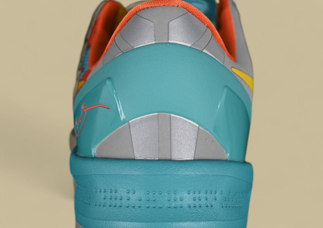 Nike Kobe "Stadium Grey Tour Yellow" Vibrant Multicolor Low-Top Basketball Shoe with Bold Graphic Print