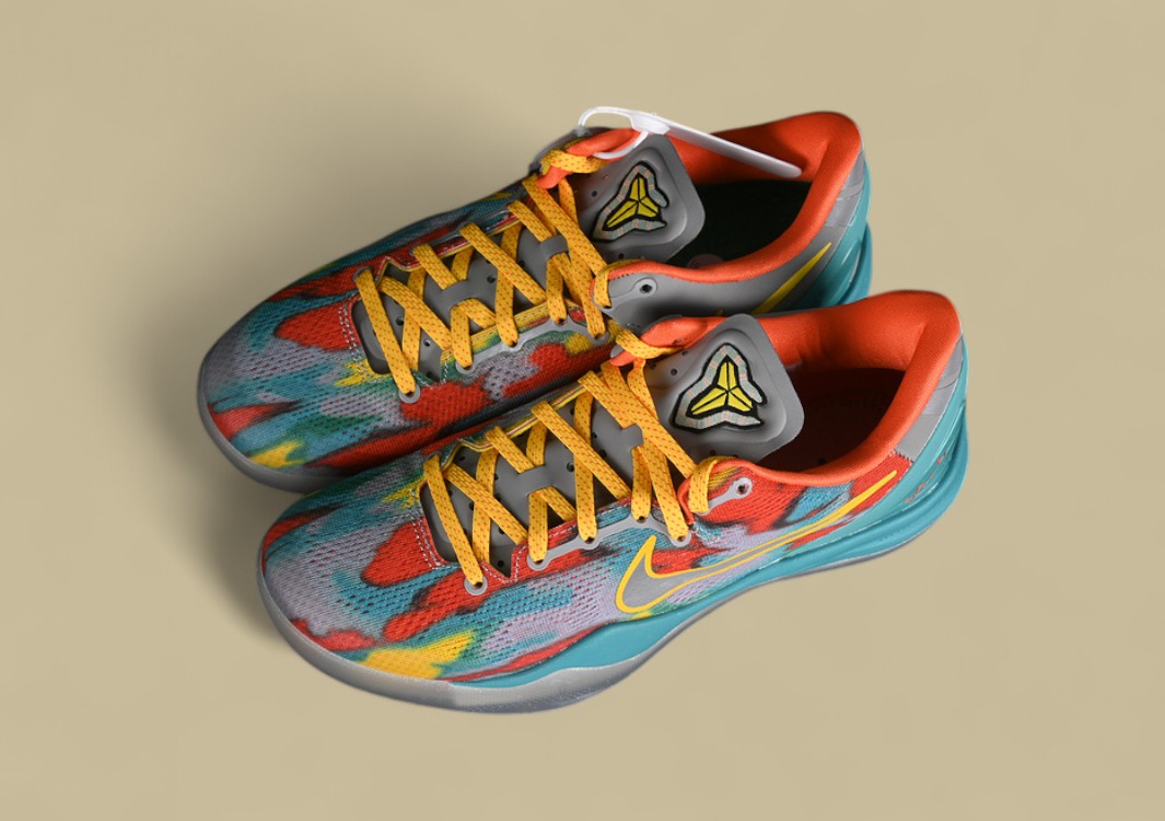 Nike Kobe "Stadium Grey Tour Yellow" Vibrant Multicolor Low-Top Basketball Shoe with Bold Graphic Print