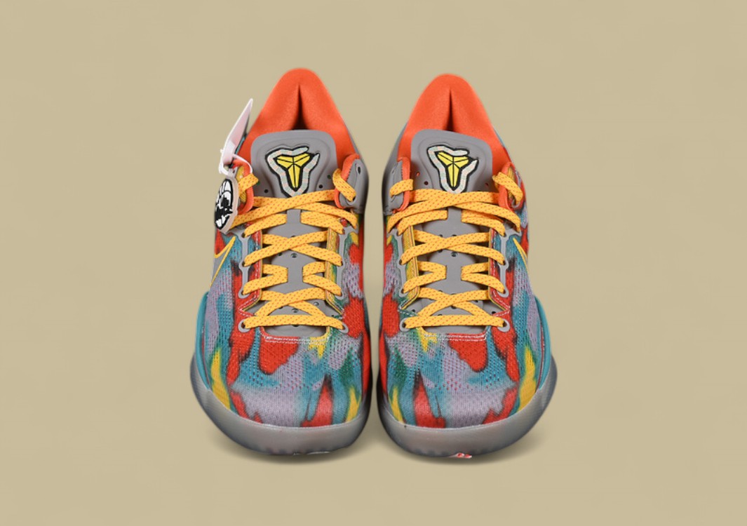 Nike Kobe "Stadium Grey Tour Yellow" Vibrant Multicolor Low-Top Basketball Shoe with Bold Graphic Print