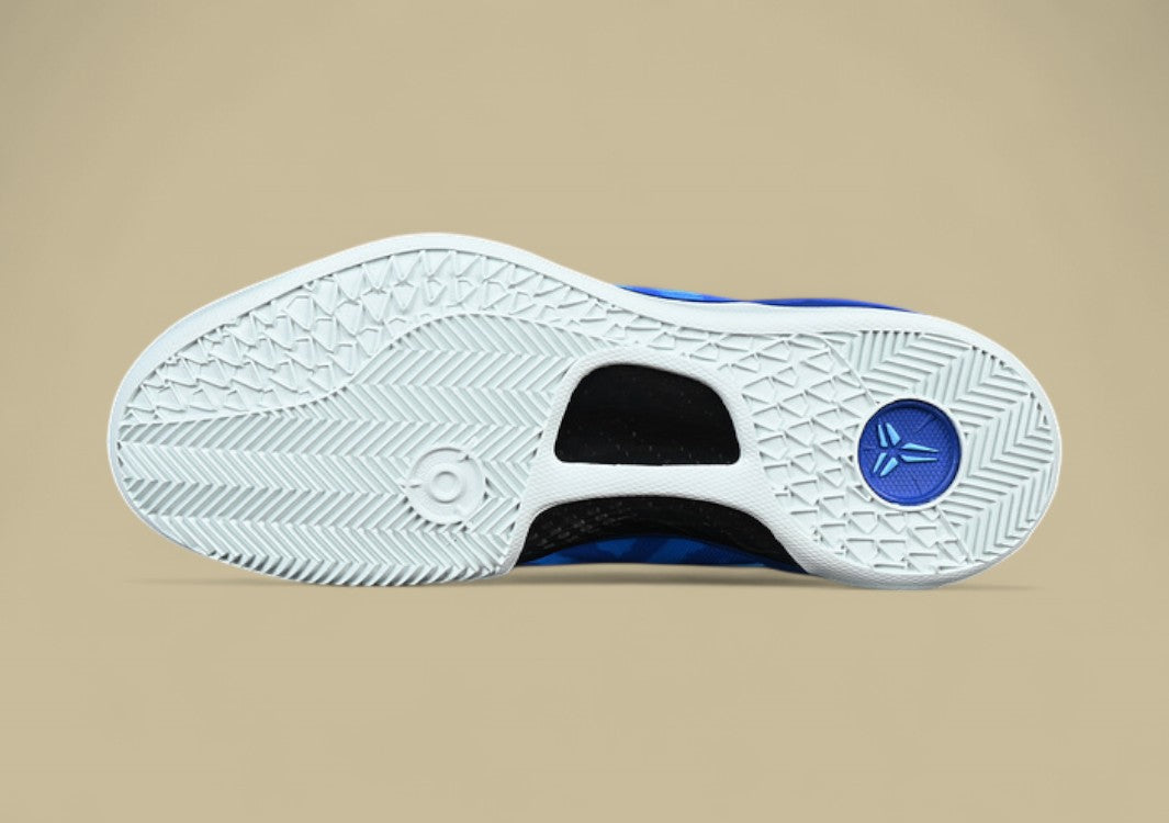 Nike Kobe System Grey White Blue Lightweight Low-top With Bold Pattern and Silver Swoosh