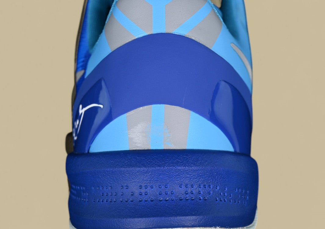 Nike Kobe System Grey White Blue Lightweight Low-top With Bold Pattern and Silver Swoosh