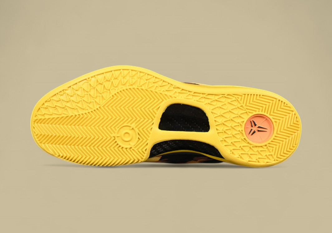 Nike Kobe System Grey Yellow Black Bold Camo Print With Sleek Low-top and Bright Yellow Sole
