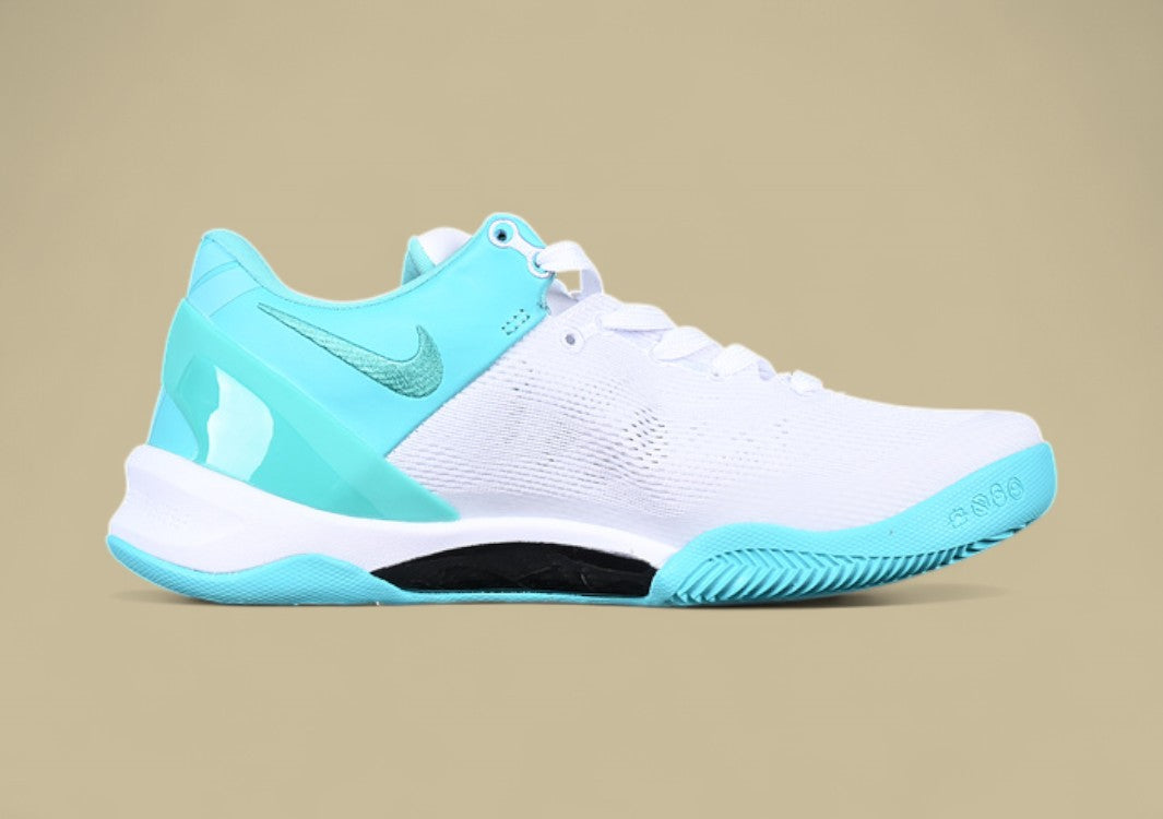 Nike Kobe System White green Fresh Aqua Accents on Sleek Low-top Performance Basketball Shoe