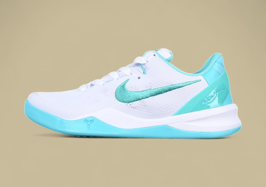 Nike Kobe System White green Fresh Aqua Accents on Sleek Low-top Performance Basketball Shoe