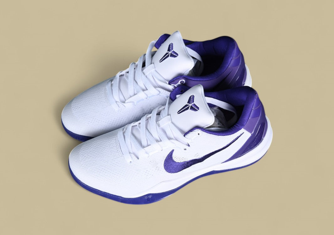 Nike Kobe System White purple Clean Low-top Basketball Shoe With Iconic Lakers-inspired Colors
