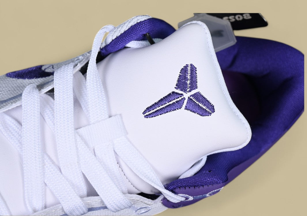 Nike Kobe System White purple Clean Low-top Basketball Shoe With Iconic Lakers-inspired Colors