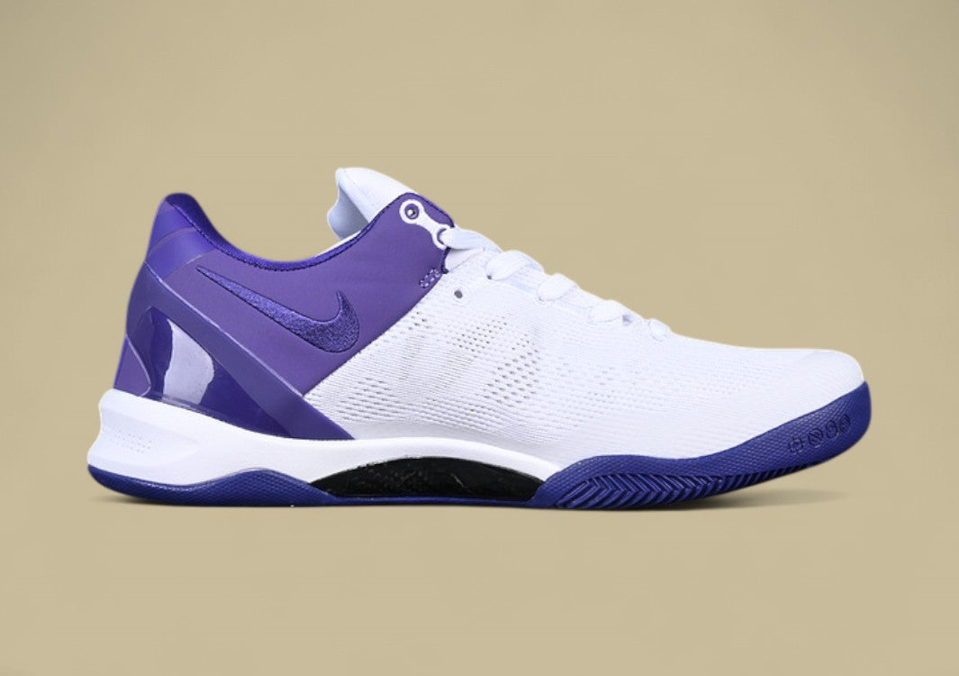 Nike Kobe System White purple Clean Low-top Basketball Shoe With Iconic Lakers-inspired Colors