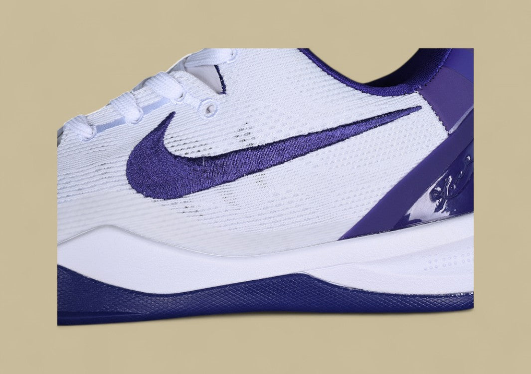 Nike Kobe System White purple Clean Low-top Basketball Shoe With Iconic Lakers-inspired Colors