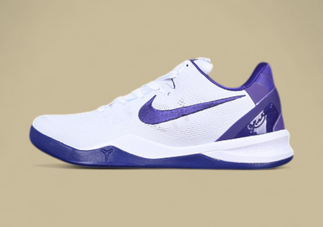 Nike Kobe System White purple Clean Low-top Basketball Shoe With Iconic Lakers-inspired Colors