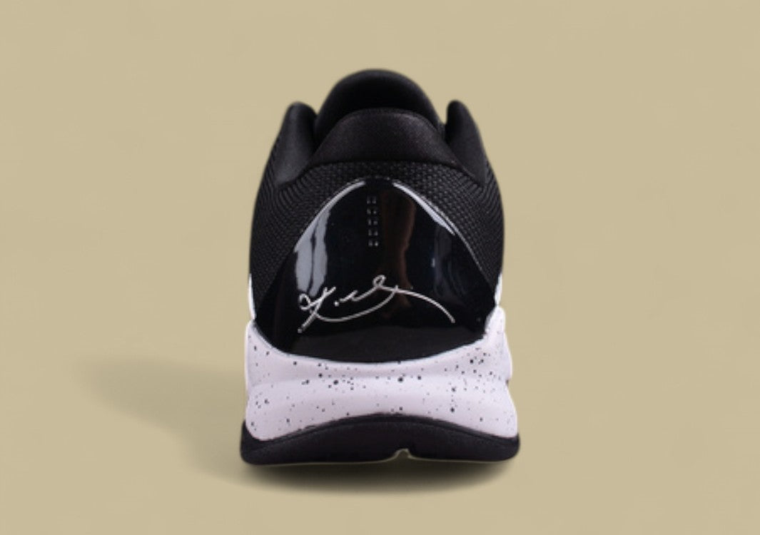 Nike Kobe "White Black" Classic Low-Top Basketball Shoe with Clean Monochrome Contrast and Speckled Midsole