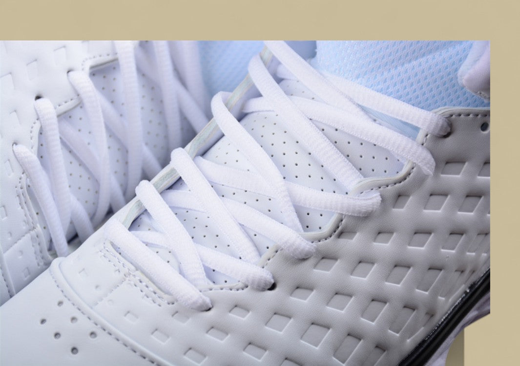 Nike Kobe White Black Clean Mid-top Basketball Shoe With Grid Upper and Bold Contrast Swoosh