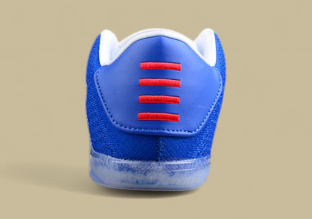 Nike Kobe White Blue Basketball Shoes Lightweight Flyknit Build With Sleek Low-top Style