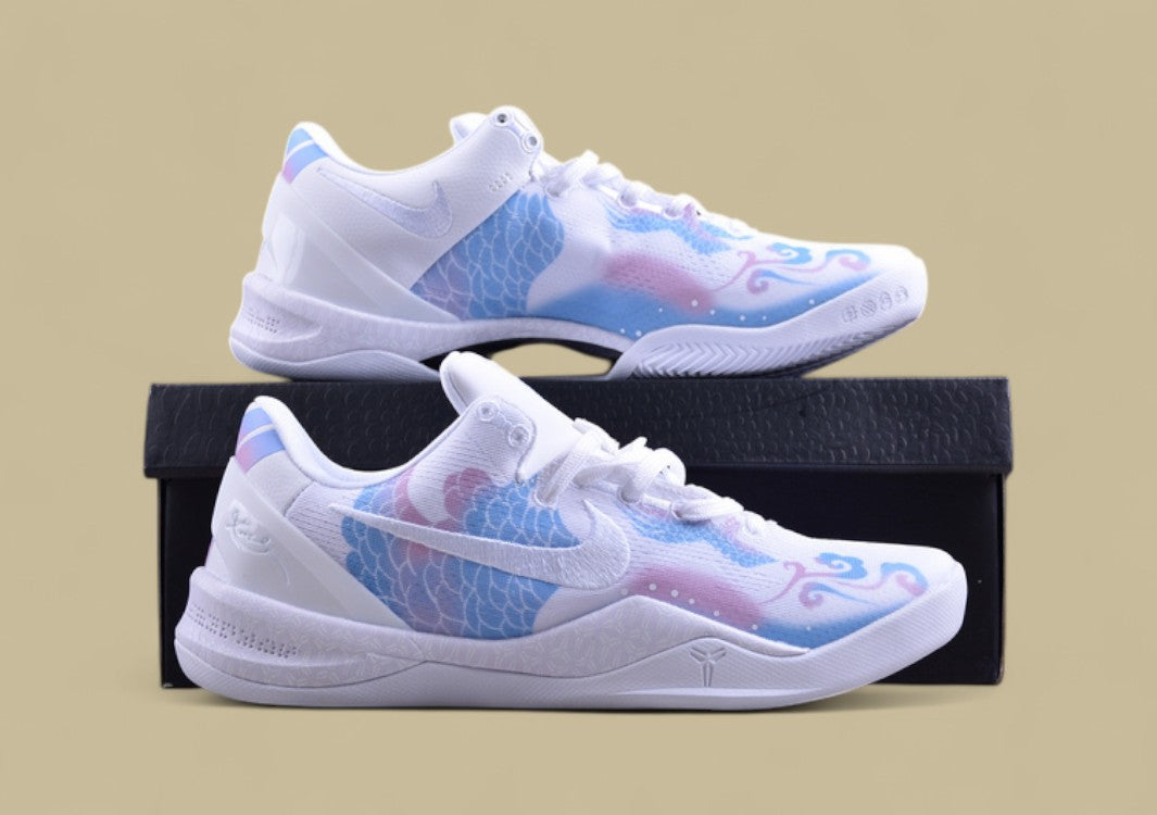 Nike Kobe "White Blue Pink" Serene Low-Top Basketball Shoe Featuring Pastel Gradient Graphics
