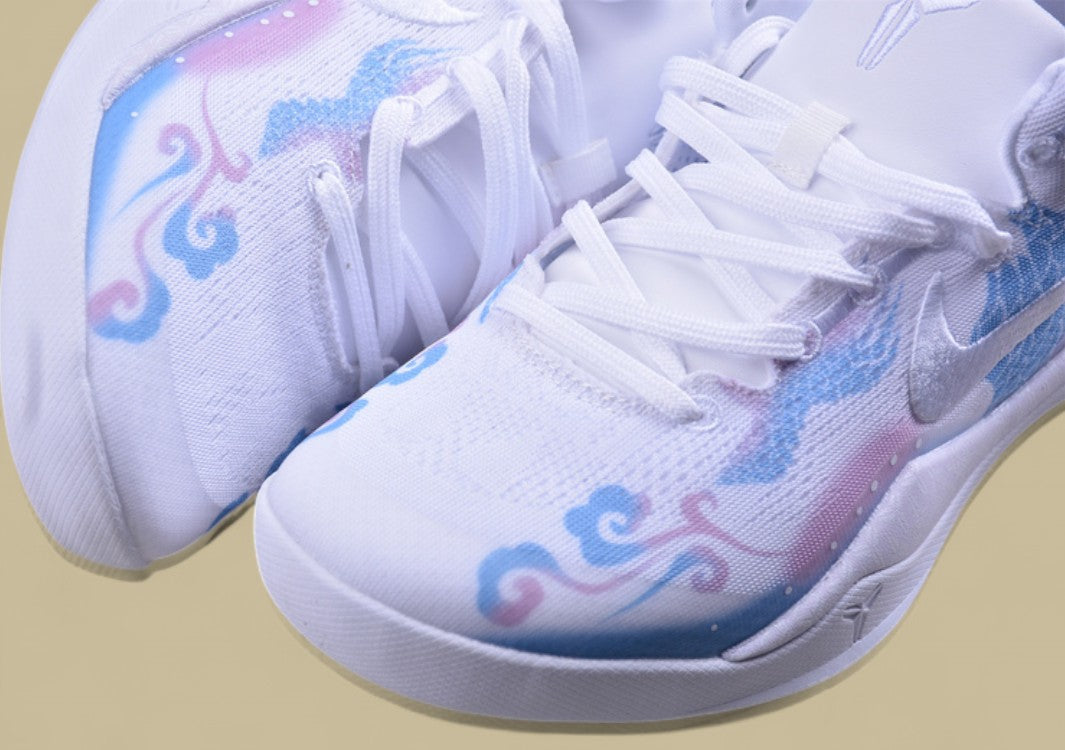 Nike Kobe "White Blue Pink" Serene Low-Top Basketball Shoe Featuring Pastel Gradient Graphics