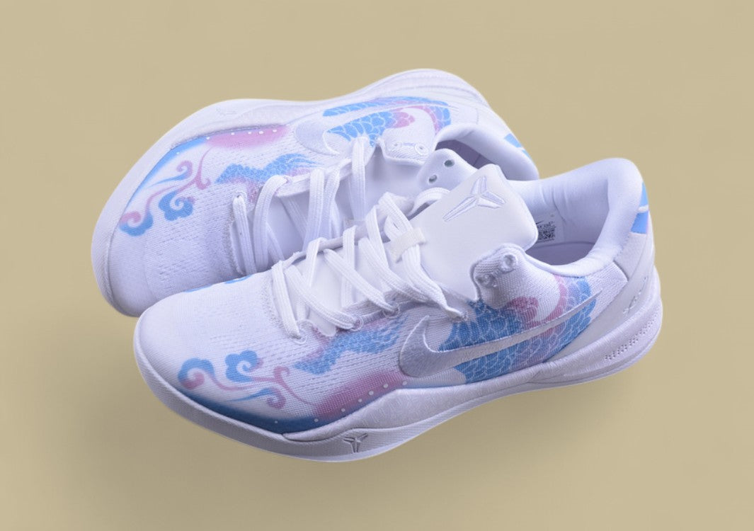 Nike Kobe "White Blue Pink" Serene Low-Top Basketball Shoe Featuring Pastel Gradient Graphics
