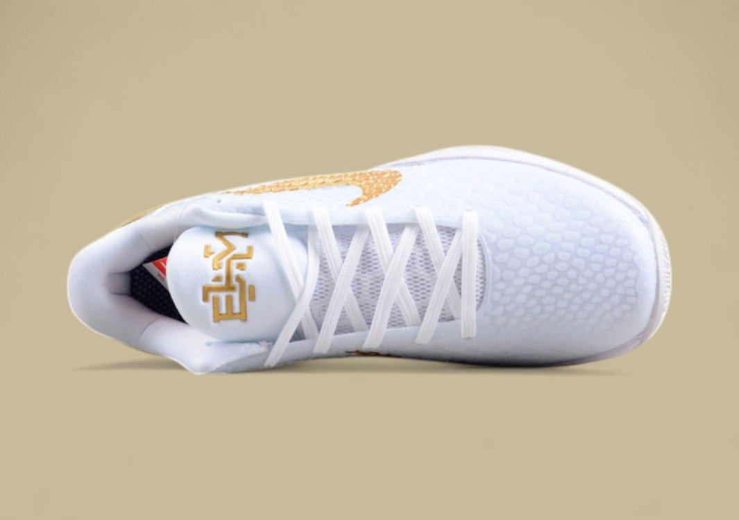Nike Kobe White Gold Basketball Shoes Premium Look With Sleek Gold Accents and Detailing