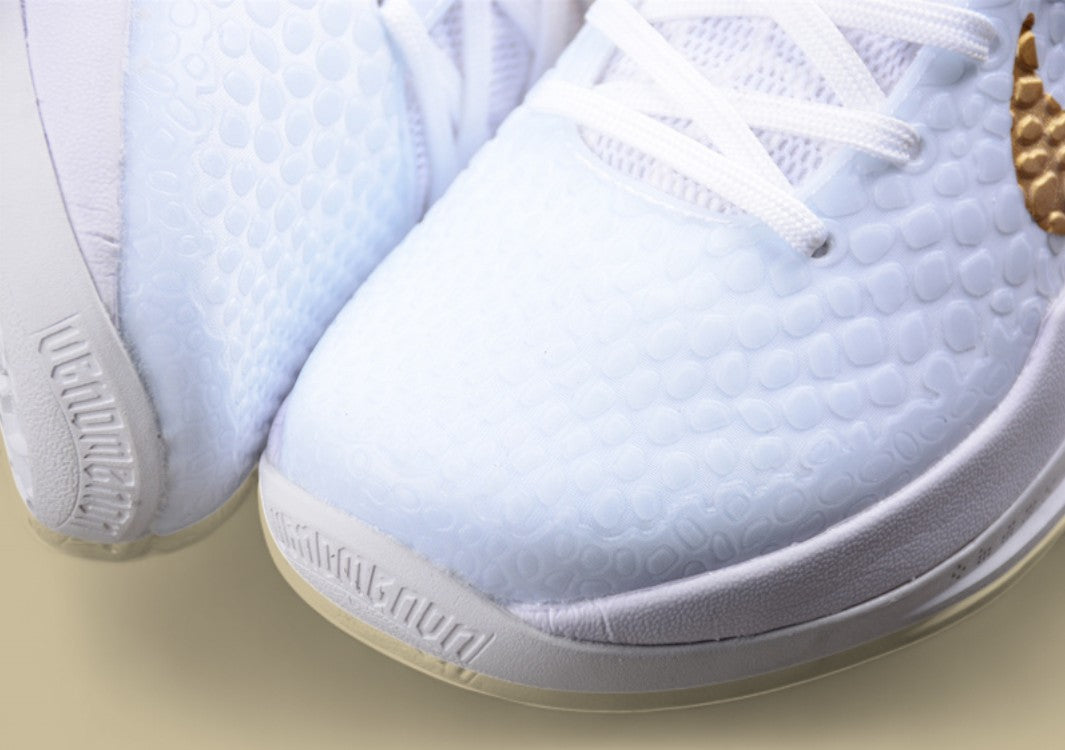 Nike Kobe White Gold Basketball Shoes Premium Look With Sleek Gold Accents and Detailing