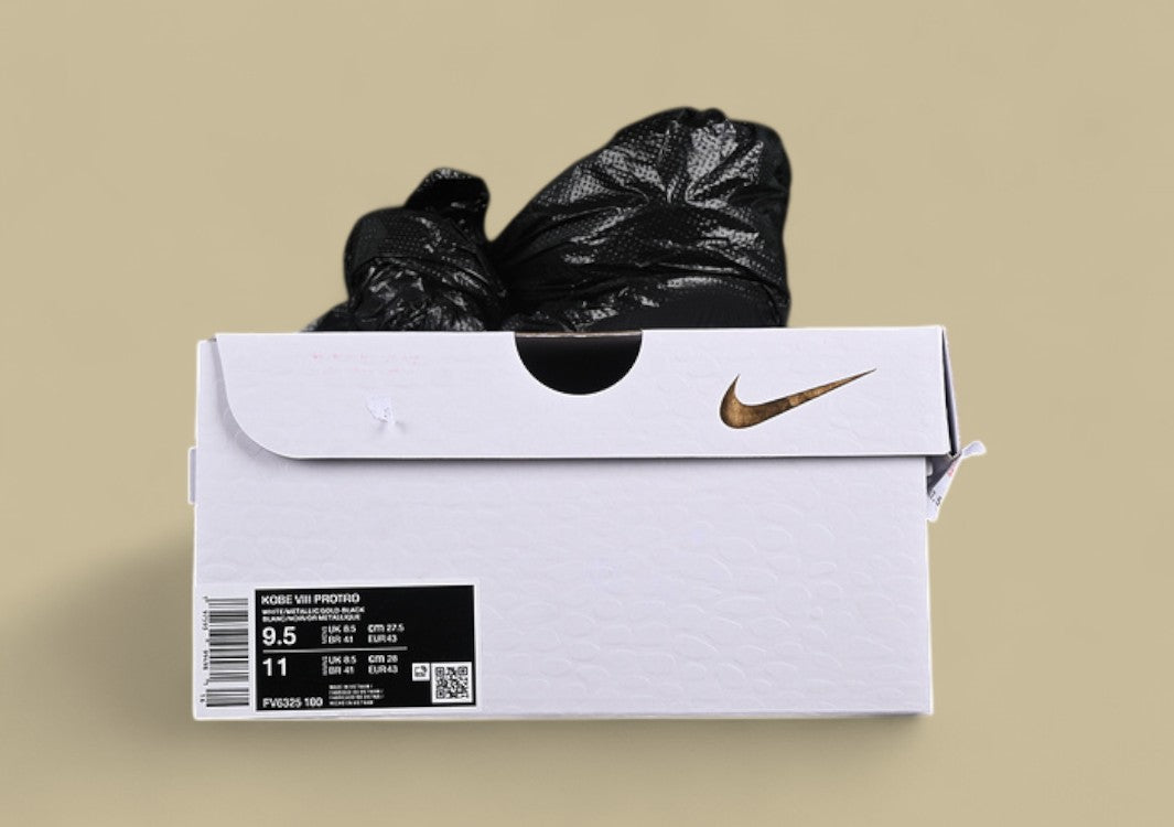 Nike Kobe "White Metallic Gold Black" Premium Floral Graphic Low-Top Basketball Shoe with Gold Accents