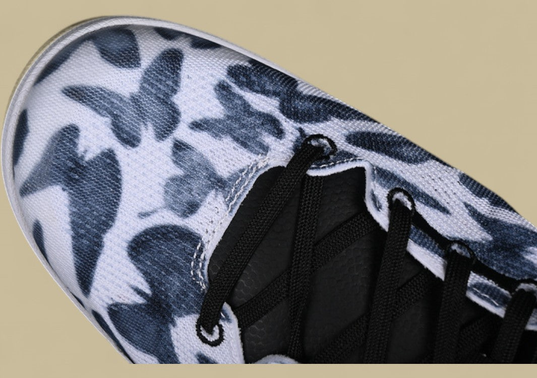 Nike Kobe "White Metallic Gold Black" Premium Floral Graphic Low-Top Basketball Shoe with Gold Accents